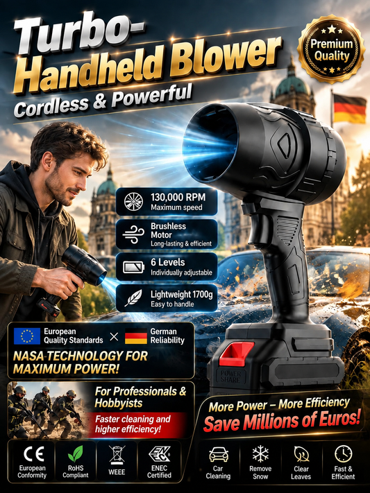 🌬️💨 Handhållen turbofläkt – kraftfullt luftflöde, kompakt design & smidig användning hemma och på språng 🔋✨