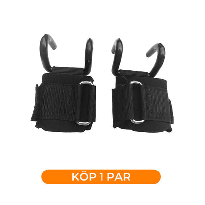 Tunga Lyftremmar med Handledskrok för Styrketräning