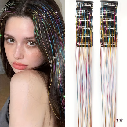 🏆Flash 49 %⚡50 000+ sålda! Nästan slut -✨Clip-in Tinsel Hair Extensions（En uppsättning med 12 delar）