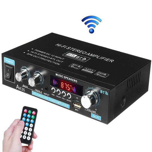 2-kanals 600W Mini HiFi Digital Bluetooth-förstärkare med FM-radio
