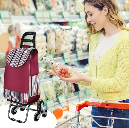 🛒 50 % RABATT NU! 📦 Stor kapacitet bärbar hopfällbar trappklättrande vagn – lyft utan ansträngning, perfekt för shopping och flytt 🏠