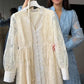 💥Hett tips💥 49% OFF✨✨Vintage broderad klänning med lanternärmar