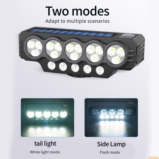 📢50 % Rabatt!!!Soldriven och USB-uppladdningsbar cykellampa