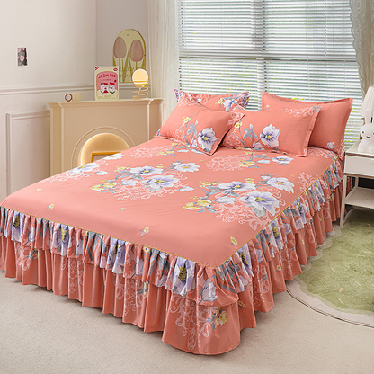 🛏️ 50% RABATT! 🎀 3-delat Volangsängkjol – Elegant Design, Fullständigt Skydd & Universell Passform 🛌