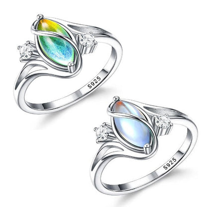 🔥 Geometrisk oval månstensring med zirkoniadetaljer – Mystisk, glittrande och tidlöst elegant! 🌙✨