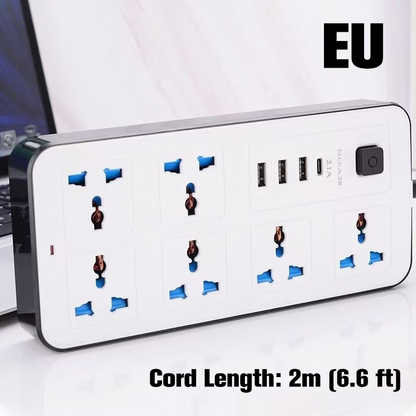 🔌 50% RABATT NU! ⚡ Eluttag med Flera Uttag & Lång Sladd – USB-Laddning & Överspänningsskydd – Säker Ström för Hem & Kontor 🏠