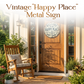 🖼️ 50 % RABATT JUST NU! ⚡ Vintage-skylt i metall med texten ”Happy Place” – rustik inredning, slitstark metall och färdig att hängas upp 🏡