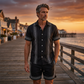 👕 50% RABATT NU! 🩳 Herrarnas Blommiga Tryck 2-Delars Set – Skjorta & Shorts, Andningsbar & Justerbar Midja 🏖️
