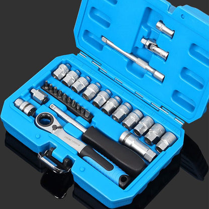 🔧 50 % RABATT NU! 🛠️ Kärna spärrnyckel hylsnyckelsats 29st – CR-V stål, mångsidiga bits & portabelt fodral – perfekt för hem-, bil- och DIY-reparationer 🚗