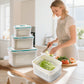 ✨ 2-i-1 kylskåpsbehållare – lufttät förvaring med smart avrinning för frukt & grönsaker 🥗