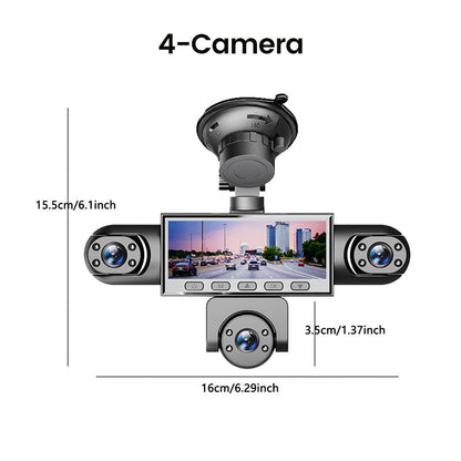 🚗 HD 1080P Flerlins Bilkamera med Nattseende – 4 eller 5 Linser, Tydlig Täckning Dag & Natt – Loop-inspelning, G-sensor & 24-timmars Parkeringsövervakning ✨