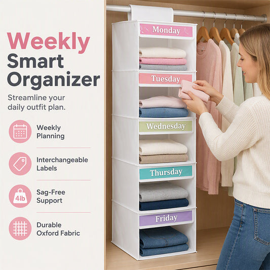 🧺 50% RABATT! 🏠 5-Facks Hängande Garderobsorganizer – Platsbesparande, robust & mångsidig – Perfekt för kläder, accessoarer & skor ✨