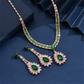🎉 BEGRÄNSAD TID 50% RABATT! 💎 Zirkon Smyckesset – Halsband & Hängörhängen för Dam – Rosa & Grön Design, Premium Kopparbas ✨