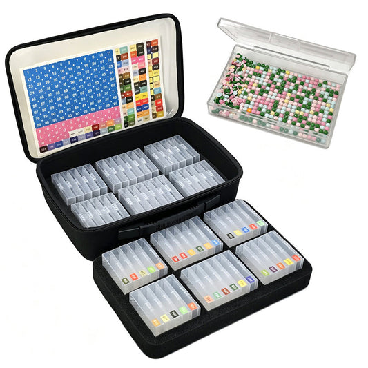 💎 50% RABATT! 📦 Diamantkonst Tillbehörslåda med Sömlösa Innerfäck, ordnar prylar snyggt, håller pärlor åtskilda, lätt att ta fram✨