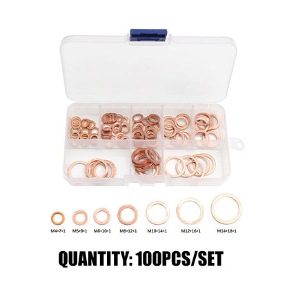 🟤 50 % RABATT NU! 🔩 Kopparbrickor – 100/200 st, 7/9 storlekar & förvaringsfack – perfekt för mekaniska och elektriska ändamål 🛠️