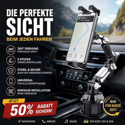 🚗 360° rotation för smartare förvaring i bilen – justerbar mugghållare som håller drycken nära till hands