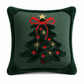 🎄50% RABATT🧸Broderad Julgransformad Kuddfodral med Rosett 45x45cm, fin juldekoration till hemmet✨