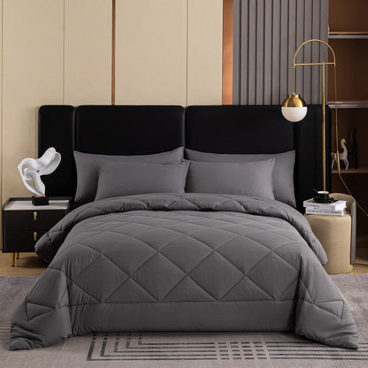 🛏️✨ 3-delat vadderat täckset med örngott – molnlik komfort, diamantkvistring och fukttålig mikrofiber 💤suitiifamily™