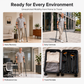 🦵 50% RABATT ✨ Hopfällbara underarmskryckor – stötdämpande fjäder, aluminiumram, halkskyddade fötter för rehabilitering🦯🚶
