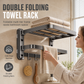🚿50% rabatt!🧼Dubbel hopfällbar handdukshållare, sugmonterad aluminium för badrum, rostfri 🛁