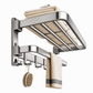 🚿50% rabatt!🧼Dubbel hopfällbar handdukshållare, sugmonterad aluminium för badrum, rostfri 🛁