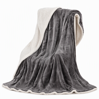 🛋️ 50% RABATT! ✨ Dubbelsidig tjock flanell- & sherpapläd – Varm, mjuk & lyxig fleecefilt