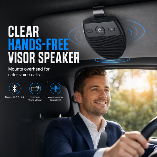 🔥50% RABATT NU! SP11 Bluetooth-högtalare för bilens solskydd, vibrationsstart & röstnummerpresentation 🚗🔊✅💥