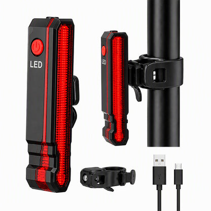 🚴 TIDSBEGRÄNSAT 50 % RABATT! 🔴 Uppladdningsbart säkerhetsbakljus för cykel – Laservarning, IPX5-vattentät, USB-laddning 💡